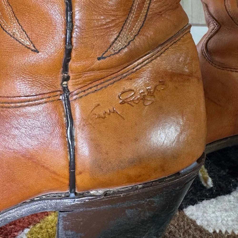 1980's Vintage Kenny Rogers Western Collection Brown Boots Size 6 D Style 70303 - Picture 5 of 11